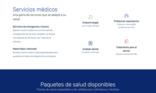 Diseño de pagina web de clinica